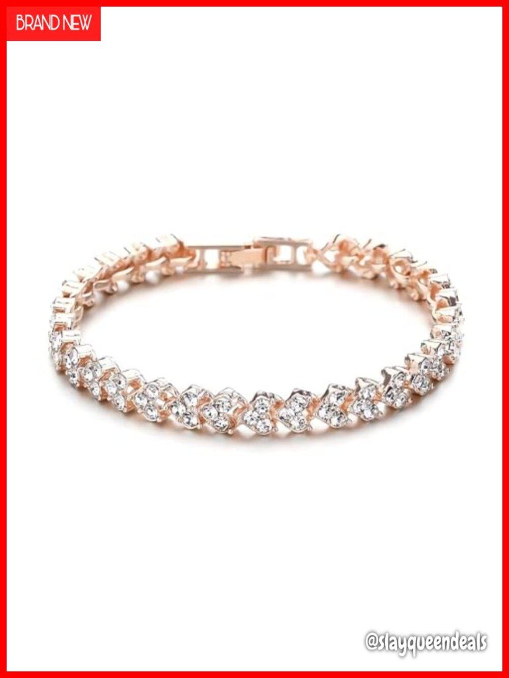 Elegant Full Zircon Tennis Bracelet, Dainty Stackable Design